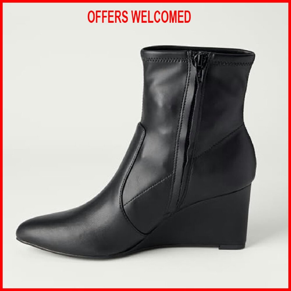 Wedge Ankle Boots with Memory Foam Insole, Side Z… - image 5